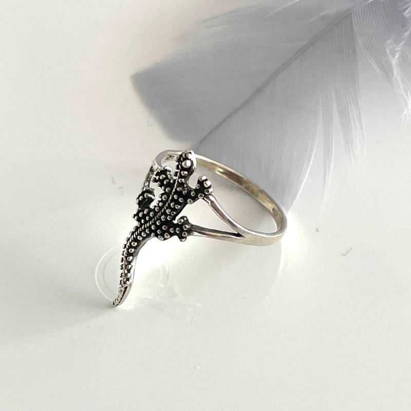 Eidechse Ring Silber 925 Tier Filigraner Moderner Silberring Schicker Damenring von AvoMirakII