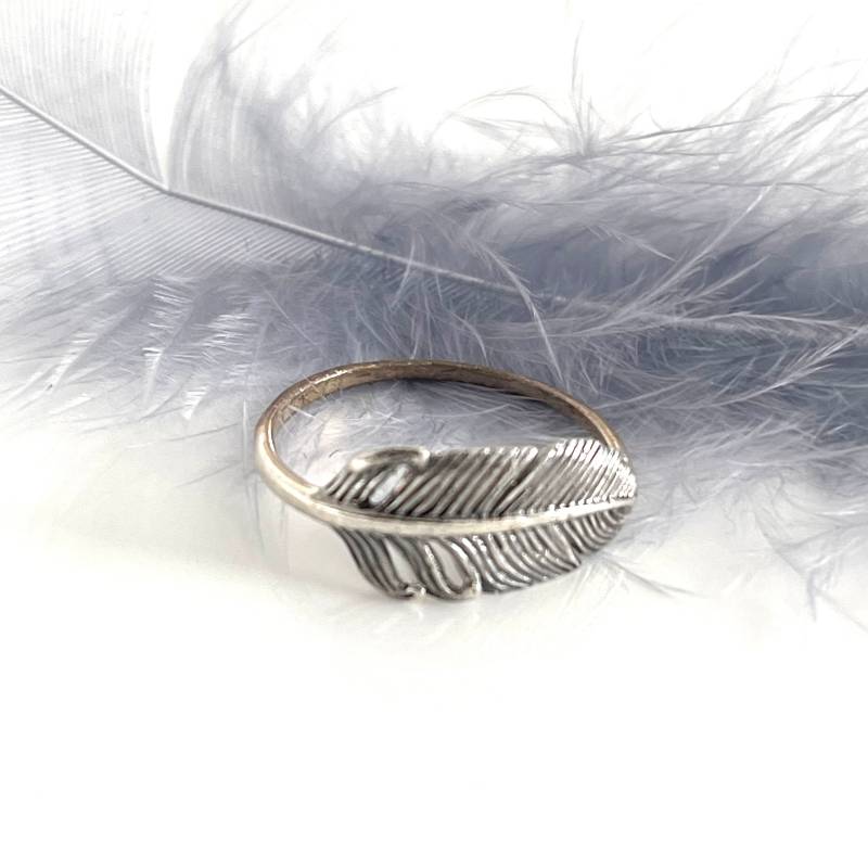 Feder Silberring 925 Silber Ring Zierlicher Filigraner Silber Ring Damenring von AvoMirakII