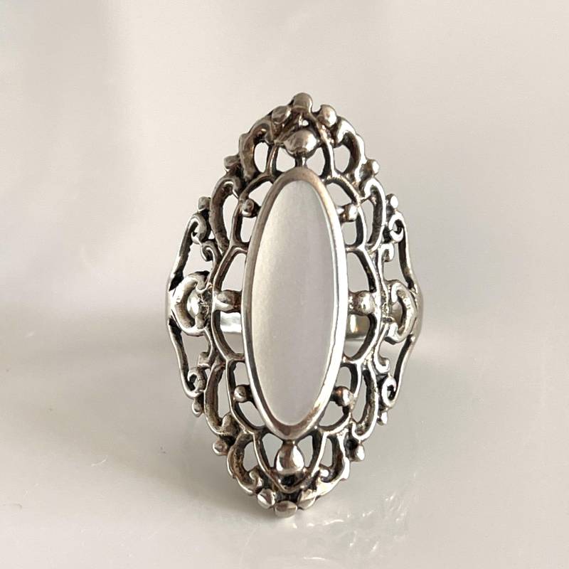 Gegen Den Strom Ring 925 Mondstein Silberring Filigraner Eleganter Damenring Geschenk Für Frauen von AvoMirakII