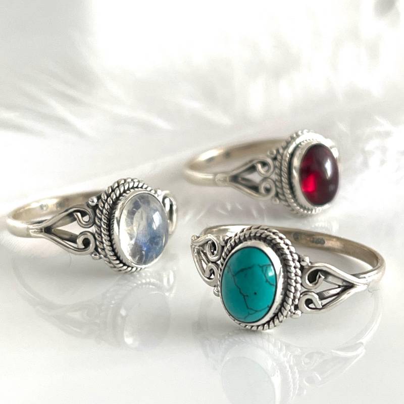 Gegen Den Strom Ring 925 Silberring Mit Edelstein Filigraner Solitärring Damenring Geschenk Für Sie von AvoMirakII