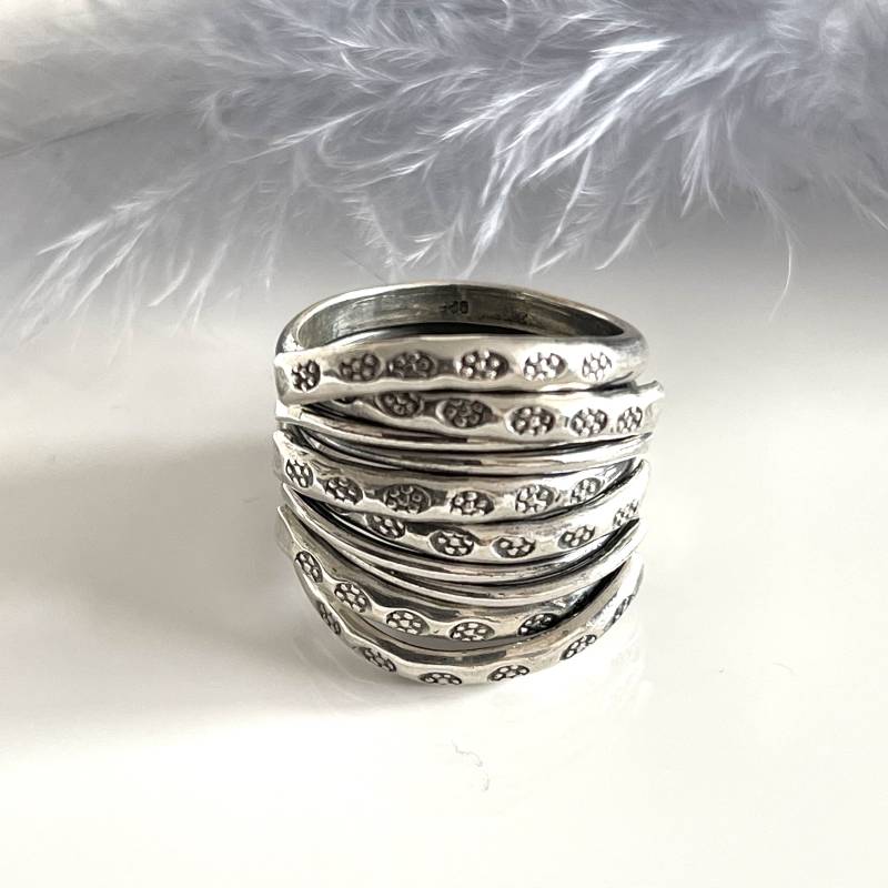 Gewickelter Ring Silberring Silber 925 Breier Spiralring Massiver Wickelring Filigran Echtsilber Schmuck Für Frauen von AvoMirakII