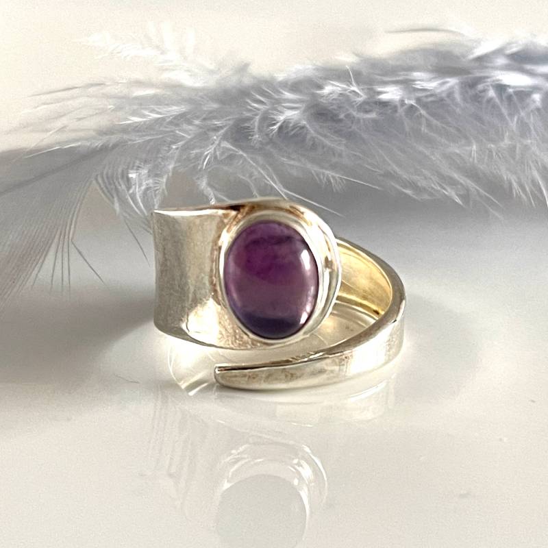 Lavender Amethyst 925 Silber Ring Verstellbarer Offener Moderner Silberring Zum Verlieben Dicker Damen Fingerring Für Sie Lavender Amethyst 925 Silber Ring Verstellbarer Offener Moderner Silberring Zum Verlieben Dicker Damen Fingerring Für Sie von AvoMirakII