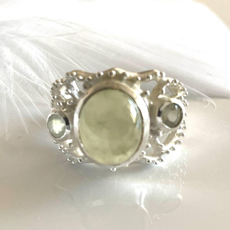 Massiver Peridot Ring 925 Sterling Silber Natürlicher Edelsteinring Größe 59 Breiter Moderner Schmuck Für Frau Mutter Geschenk Sie von AvoMirakII