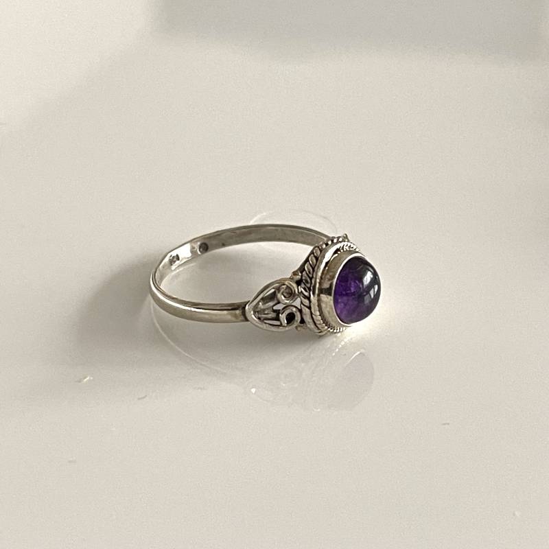 Natürlicher Amethyst Silberring 925 Silber Ring Zierlicher Filigraner Moderner Für Frauen von AvoMirakII