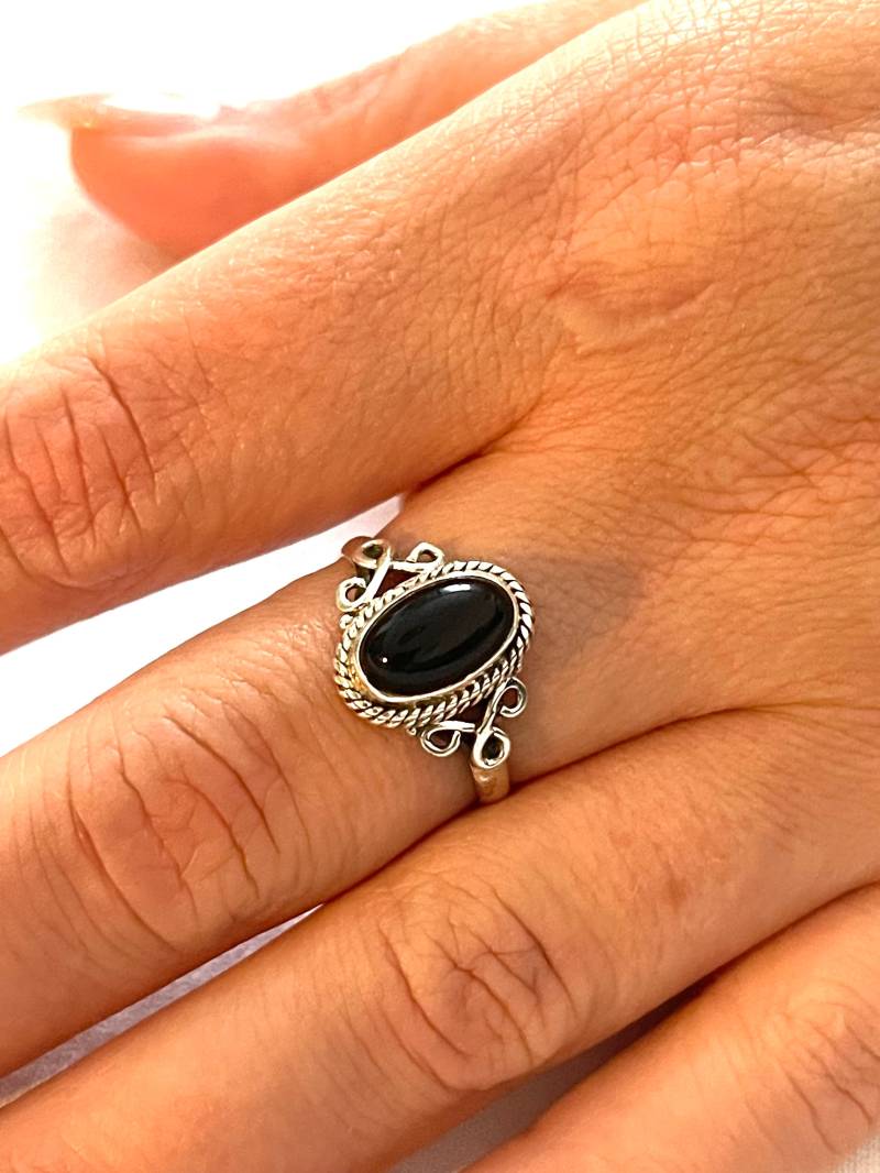 Natürlicher Onyx Ring 925 Silberrin Filigraner Größe 59 Boho Verlobungsring Silber Für Frauen Natürlicher Onyx Ring 925 Silberrin Filigraner Größe 59 Boho Verlobungsring Silber Für Frauen von AvoMirakII