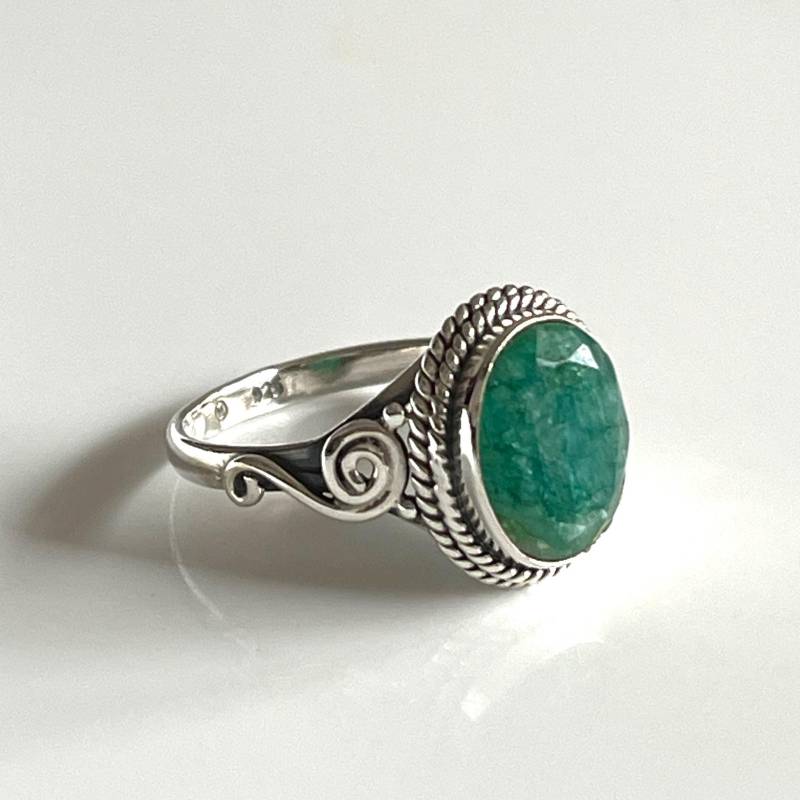 Silberring Aventurin 925 Silber Grüner Edelsteinring Damenring von AvoMirakII