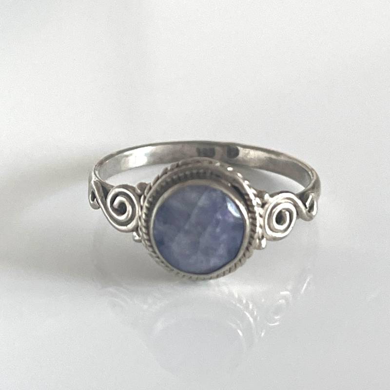 925 Gegen Den Strom Ring Silberring Mit Edelstein Solitärring Sodalith Stein Facettierter Damenring Geschenk Für Sie von AvoMirakII