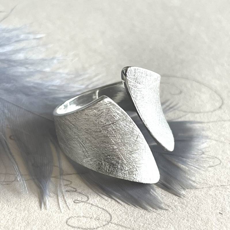 Verstellbarer Breiter Silberring 925 Silber Ring Matter Statement Ring Für Frauen von AvoMirakII