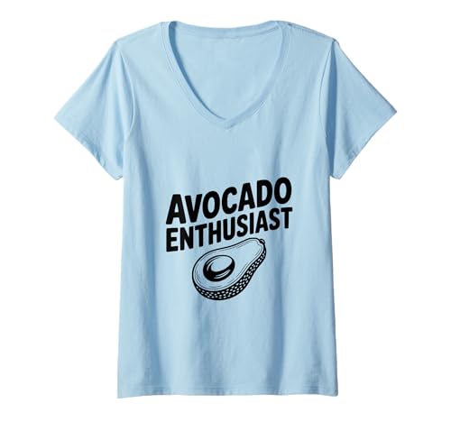 Damen Avocado-Enthusiast Guacamole-Liebhaber, lustiger Feinschmecker T-Shirt mit V-Ausschnitt von Avocado Enthusiast Guacamole Lover Funny Foodie