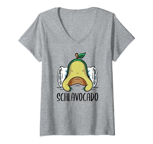 Damen Schlavocado Schlafanzug Avocado T-Shirt mit V-Ausschnitt von Avocado Geschenke Pyjamas