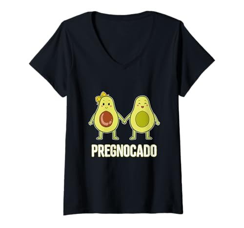 Damen Pregnocado Avocado Paar Schwanger Schwangerschaft T-Shirt mit V-Ausschnitt Damen Pregnocado Avocado Paar Schwanger Schwangerschaft T-Shirt mit V-Ausschnitt von Avocado Paar Kleidung