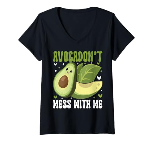 Damen Avocado, leg dich nicht mit mir an T-Shirt mit V-Ausschnitt Damen Avocado, leg dich nicht mit mir an T-Shirt mit V-Ausschnitt von Avocadon't Mess With Me Vegetable Gift Cute Food