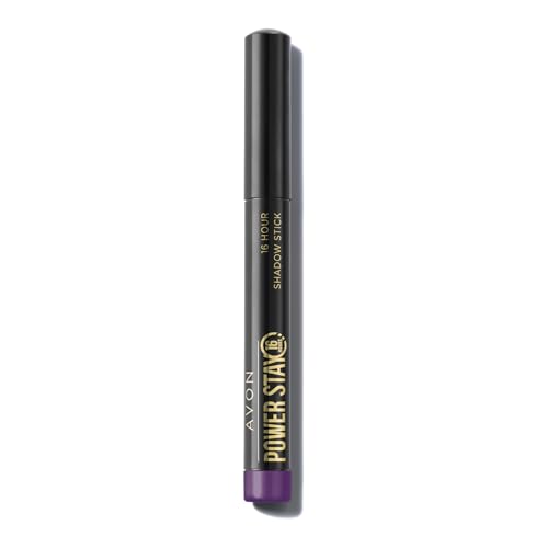 AVON Power Stay Lidschattenstift, 16 Stunden, Rich Plum, Eyeliner für einen perfekten Augen-Look, makelloser Augenstift mit gleitender Formel, 1,4 g von Avon