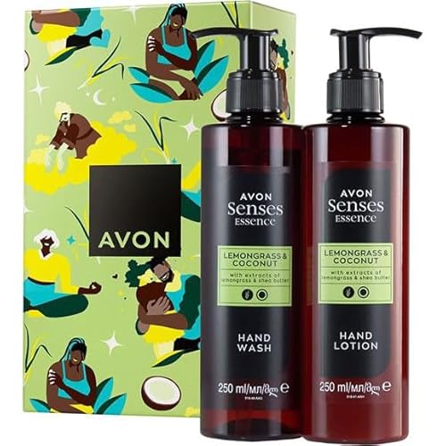 AVON Senses Essence Lemongrass & Coconut Handlotion & Handseife Geschenkset für Damen 2x195 ml von AVON
