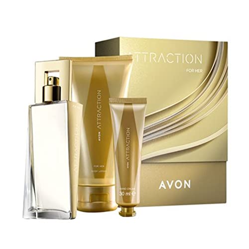AVON Attraction Parfüm-Set mit Eau de Parfum 50ml, Bodylotion 150ml und Handcreme 30ml in Geschenkbox AVON Attraction Parfüm-Set mit Eau de Parfum 50ml, Bodylotion 150ml und Handcreme 30ml in Geschenkbox von Avon