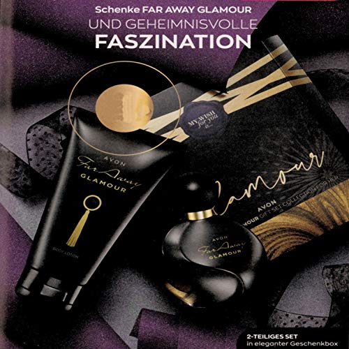 Avon Duftset Far Away Glamour 2 Teile 1x Eau de Parfum Spray 50ml 1x Body Lotion 150ml in der Geschenkbox für Damen von Avon