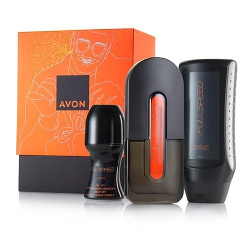 Avon Geschenkset FULL SPEED für den Mann Eau de Toilette/ShampooDuschgel/Deoroller mit Wodka/Sandelholz/Moschus von Avon