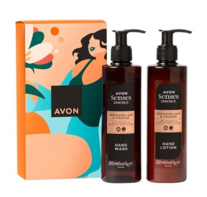 Avon Hautpflege-Set Kosmetikset mit dem Duft von Orangen- und Geranienblättern Senses von Avon