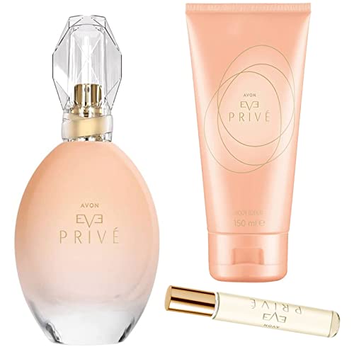 Avon Eve Prive Parfum Set - Eau de Parfum 50ml, Taschenspray 10ml, Körperlotion 150ml für Damen von Avon
