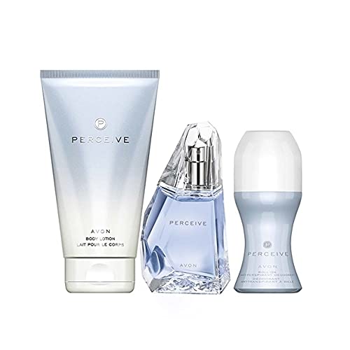 Avon Parfum-Set Perceive 3tlg. Eau de Parfum Spray/Bodylotion/Deoroller blumig/fruchtig/Moschus/langanhaltend von Avon