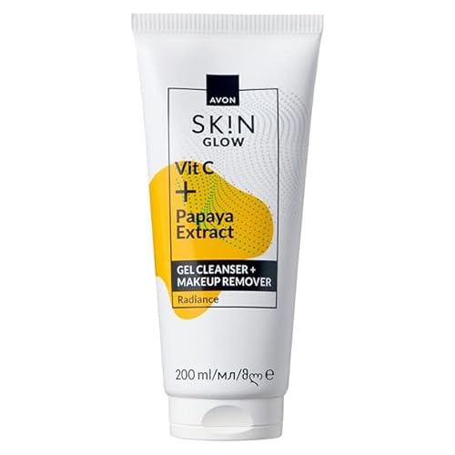 Avon Sk!n Glow Reinigungsgel & Make up Entferner mit Vit. C und Papaya-Extrakt, 200 ml Tube von Avon
