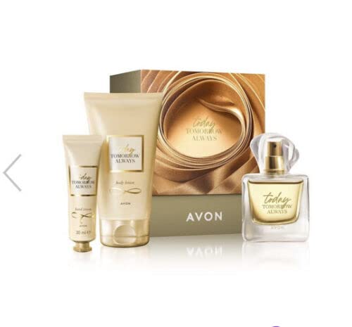 Avon Today aus der Today Tomorrow Always Reihe, Geschenkset, verpackt und versiegelt, 50 ml, Eau de Parfum + 150 ml Bodylotion + 30 ml Handcreme von Avon