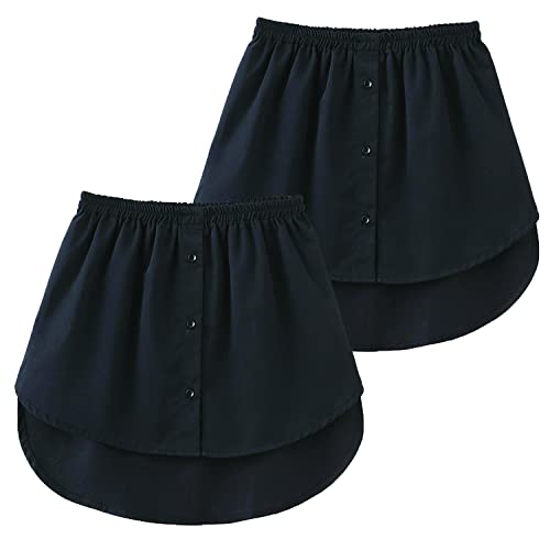 Avondii 2 Stück Hemdverlängerung Extender Damen Gefälscht Oberteil Unter Sweep Fake Top Minirock Mini-Unterrock Saum Röckchen Schichtung gefälschte Röcke(Schwarz,L) von Avondii
