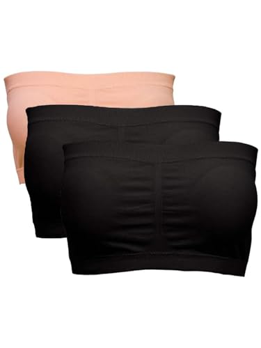 Avondii Damen Bandeau BH Ohne Träger Nahtlos Bandeau Top Atmungsaktiv Stretch Trägerloses Bustier Ohne Bügel (M, A-Mehrfarbig) von Avondii