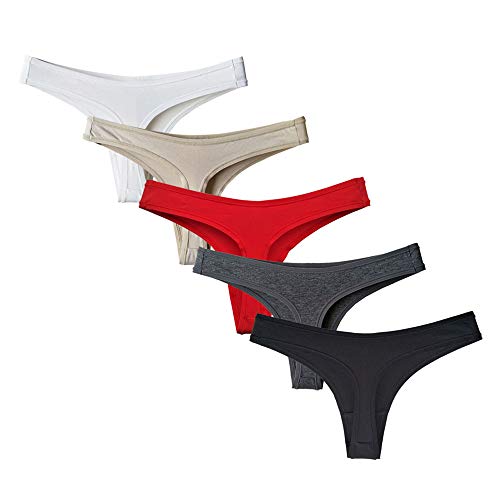 Avondii Damen Baumwolle String Hipster Unterwäsche Tanga Unterhosen Set (XS, B-Mehrfarbig) von Avondii