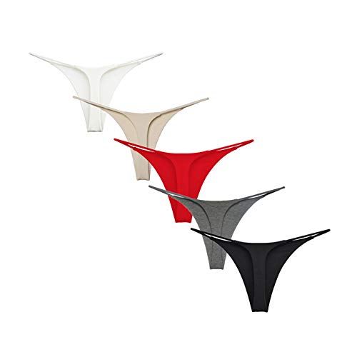 Avondii Damen Baumwolle String Tanga Set Thong Unterhosen, 5 Pack (XS, A-Mehrfarbig) von Avondii
