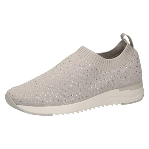CAPRICE Damen Slip On Sneaker ohne Schnüren zum Schlupfen, Grau (Pebble Knit), 42 EU von AVORA