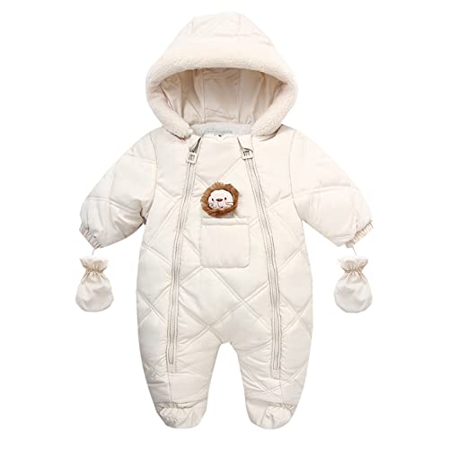 Avrilight Baby Cosplay süßer kleiner Bär geformter Jumpsuit Kleinkind Winter verdicken Mantel Cartoon Kapuzen Schneeanzug mit Handschuhen Kleinkind winddicht warmer Overall Outwear Schneeabnutzung von Avrilight