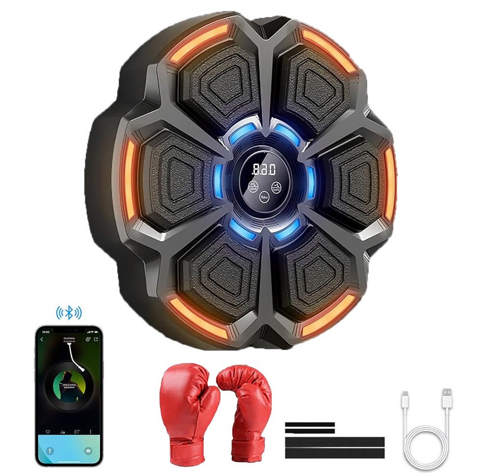 Avylet Trainingsanzug Musik-Boxmaschine Mit Boxhandschuhen mit Boxhandschuhen (Wiederaufladbare Wandmontierte LED-Smart-Bluetooth-Boxmaschine, Perfekt Für Reflex- und Hand-Augen-Koordinationstraining), für Erwachsene und Kinder mit Geschwindigkeitsmodi und Zählmodus Avylet Trainingsanzug Musik-Boxmaschine Mit Boxhandschuhen mit Boxhandschuhen (Wiederaufladbare Wandmontierte LED-Smart-Bluetooth-Boxmaschine, Perfekt Für Reflex- und Hand-Augen-Koordinationstraining), für Erwachsene und Kinder mit Geschwindigkeitsmodi und Zählmodus von Avylet