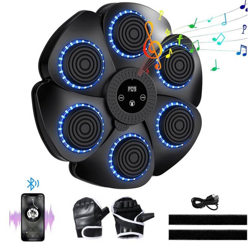 Avylet Trainingsanzug Musik-Boxmaschine Mit Boxhandschuhen mit Boxhandschuhen (Wiederaufladbare Wandmontierte LED-Smart-Bluetooth-Boxmaschine, Perfekt Für Reflex- und Hand-Augen-Koordinationstraining), für Erwachsene und Kinder mit Geschwindigkeitsmodi und Zählmodus von Avylet