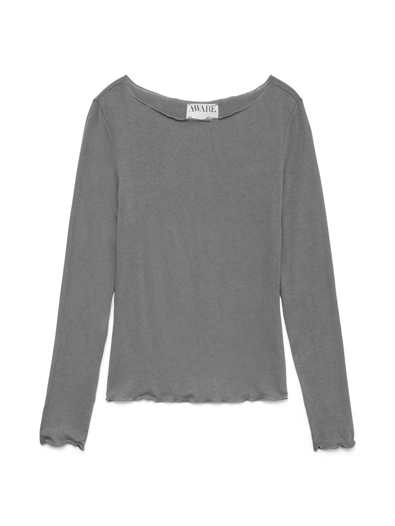 Aware - AWGLESHA LS BOATNECK TOP NOOS medium grey melange - Gr. - S von Aware
