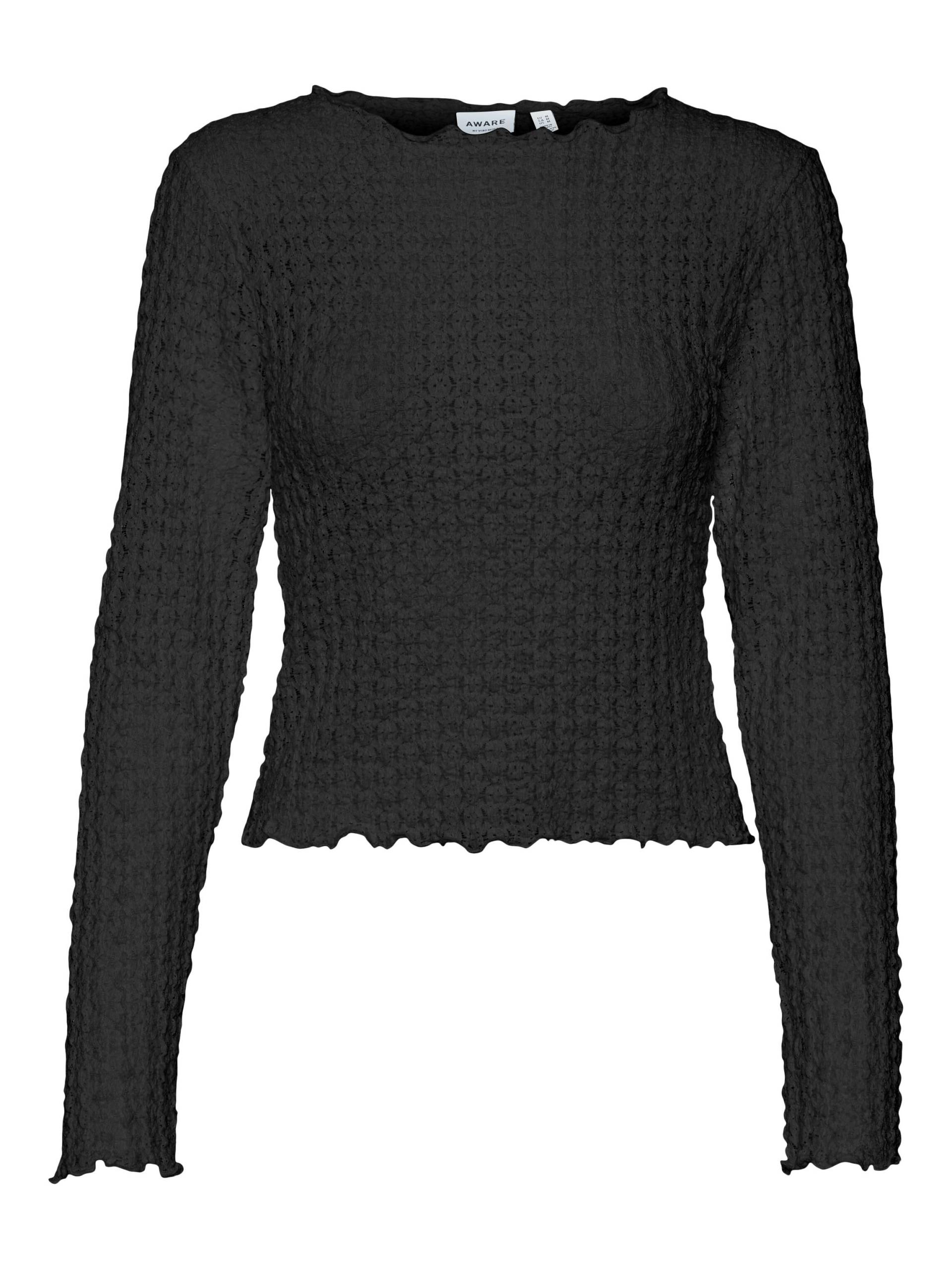 Aware - AWSHELBY LS O-NECK SHORT TOP NOOS black - Gr. - M von Aware