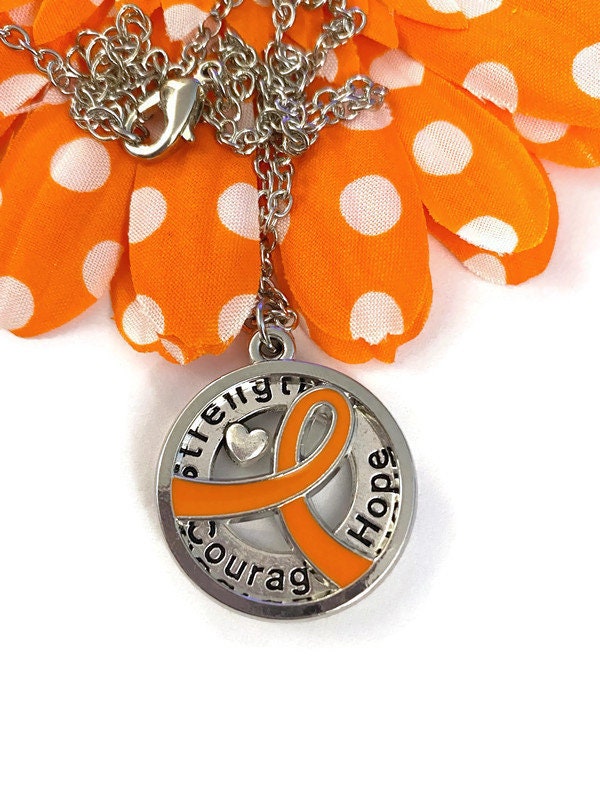 Orange Band Halskette Emaille Anhänger Bewusstsein Schmuck - Add Adhd Copd Vielfalt Selbstschaden Multiple Sklerose Pistole Gewalt Tierquälerei von AwarenessCraftShop2