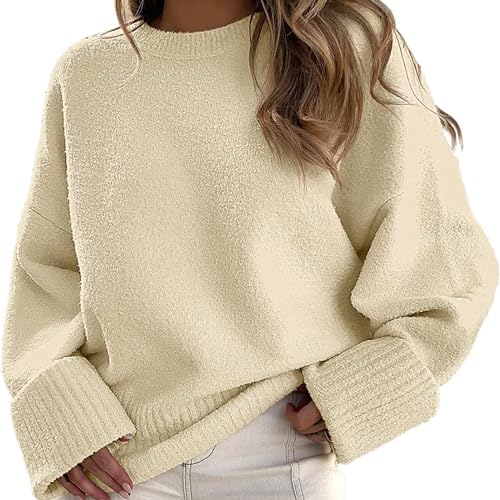 Women's Oversized Sweater 2023 Casual Fall Crewneck Long Sleeve Comfy Loose Fuzzy Knit Chunky Warm Pullover Pullover Tops von AwayHome