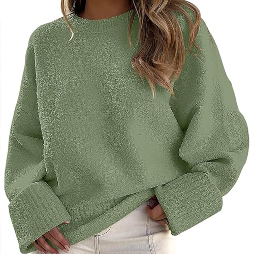 Women's Oversized Sweater 2023 Casual Fall Crewneck Long Sleeve Comfy Loose Fuzzy Knit Chunky Warm Pullover Pullover Tops von AwayHome