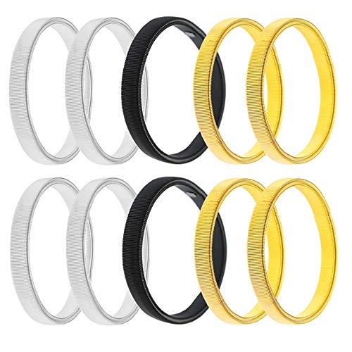 Aweisile Ärmelhalter 5 Paar Anti Rutsch Hemd Hülsenhalter Damen Herren Kinder Armbänder Stretch Armbänder Gold Silber Schwarz 7 cm 1 cm von Aweisile