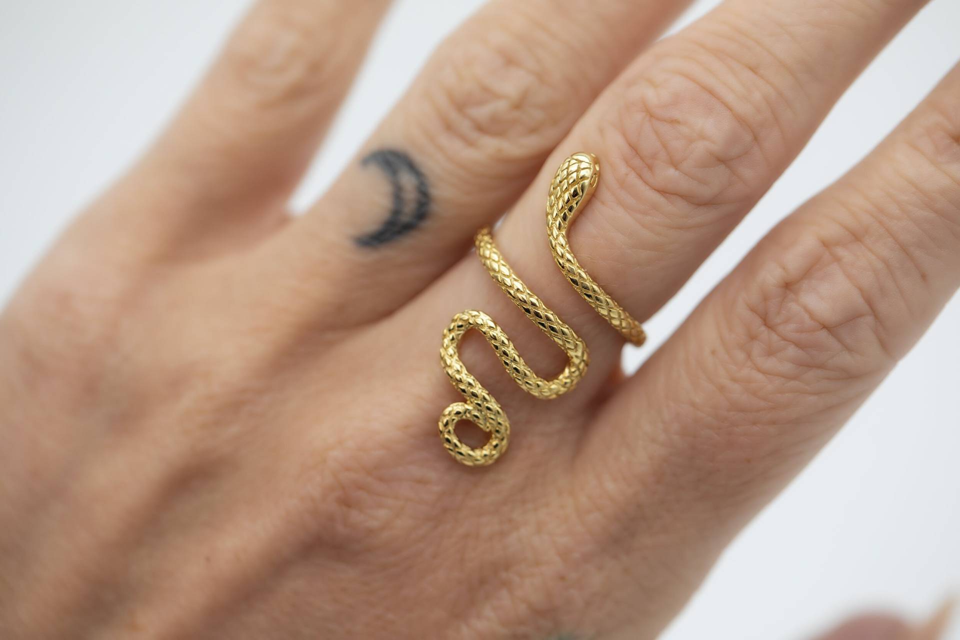 Schlangen Ring | Verstellbar 925Er Silber 18K Vergoldet von AwenGifts