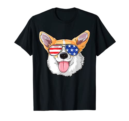 Corgi 4th of July Sunglasses Men Women USA American Flag Dog T-Shirt von Awesome 4th of July Clothing Co