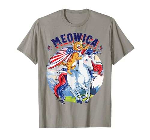 Meowica 4th of July Cat Riding Unicorn Kids Girls Merica T-Shirt Meowica 4th of July Cat Riding Unicorn Kids Girls Merica T-Shirt von Awesome 4th of July Clothing Co