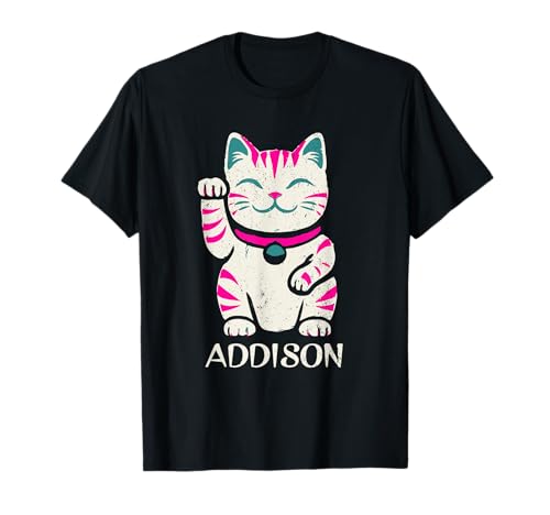 Addison Cute Kitty Winkende Katze Design für Mädchen Name Addison T-Shirt von Awesome Addison Designs for Girls Name Addison