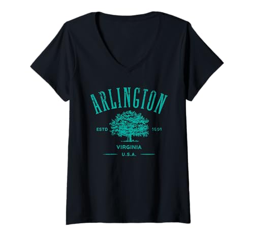 Damen Arlington Virginia Vintage-Souvenir im Used-Look T-Shirt mit V-Ausschnitt Damen Arlington Virginia Vintage-Souvenir im Used-Look T-Shirt mit V-Ausschnitt von Awesome Arlington Virginia Souvenirs and Designs