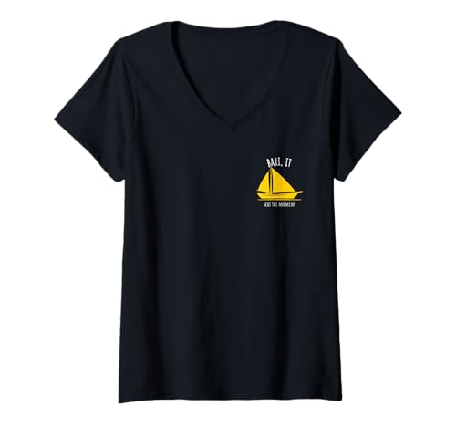 Damen Bari Italy Seas The Moment Nautisches Design T-Shirt mit V-Ausschnitt von Awesome Bari Italy Designs and Souvenirs