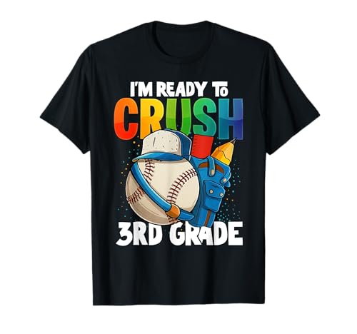 Ich Bin bereit, den Baseball der 1. Klasse zum Schulanfang zu vernichten, Jungs T-Shirt von Awesome Baseball Back to School