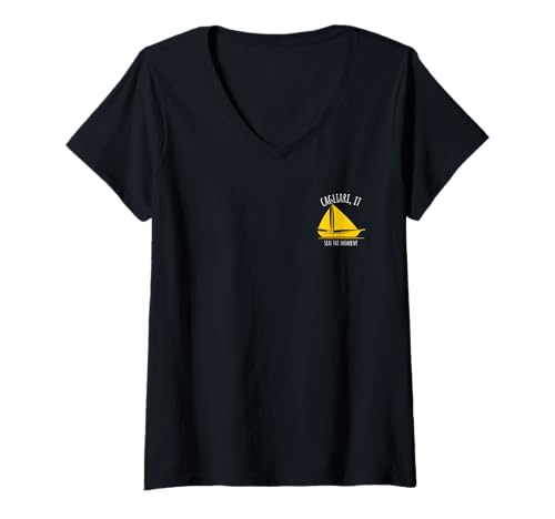 Damen Cagliari Italien Seas The Moment Nautisches Design T-Shirt mit V-Ausschnitt Damen Cagliari Italien Seas The Moment Nautisches Design T-Shirt mit V-Ausschnitt von Awesome Cagliari Italy Designs and Souvenirs