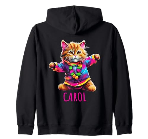Carol Bunte tanzende Katze Design für Mädchen Name Carol Kapuzenjacke Carol Bunte tanzende Katze Design für Mädchen Name Carol Kapuzenjacke von Awesome Carol Designs for Girls Name Carol