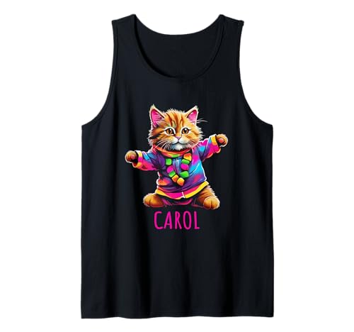 Carol Bunte tanzende Katze Design für Mädchen Name Carol Tank Top Carol Bunte tanzende Katze Design für Mädchen Name Carol Tank Top von Awesome Carol Designs for Girls Name Carol